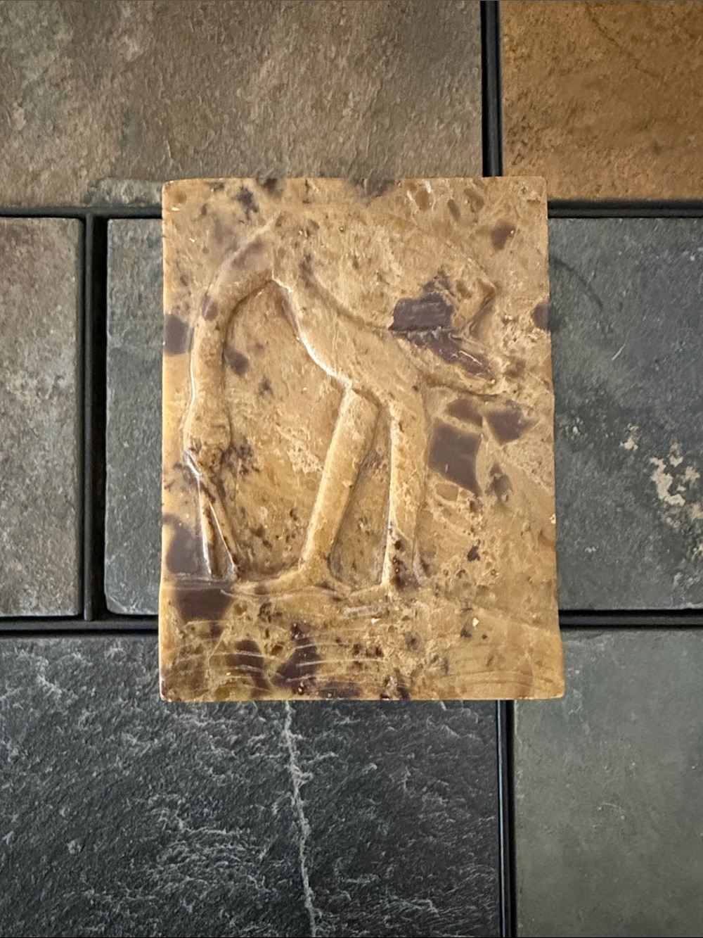 Vintage‎ Hand Carved Soapstone Trinket Box Etched Crane Heron Made in India